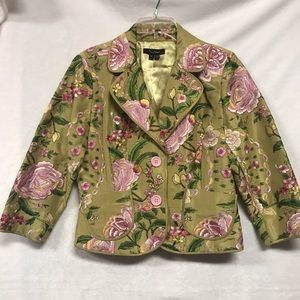 Embroidered ALL OVER! Silk Jacket a1 Size 12